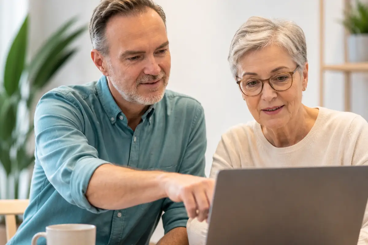 Clase individual y práctica de informática para adultos